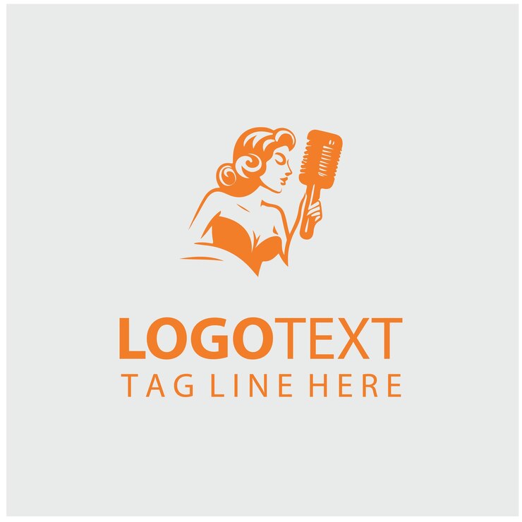 Vettore illustrazioni vettoriali del logo retro lady