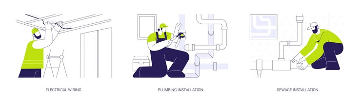 Vettore illustrazioni vettoriali di concetti astratti di infrastrutture di servizi pubblici