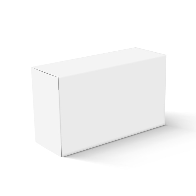 Imballaggio della scatola da asporto di cartone bianco bianco realistico