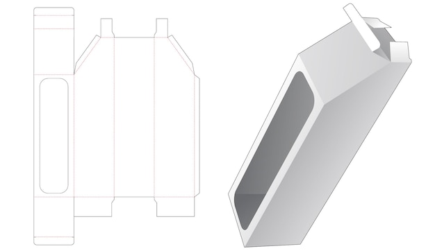 Imballaggio smussato in cartone 1 fustellato con mockup 3D