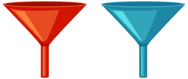 Vettore imbuto rosso e blu