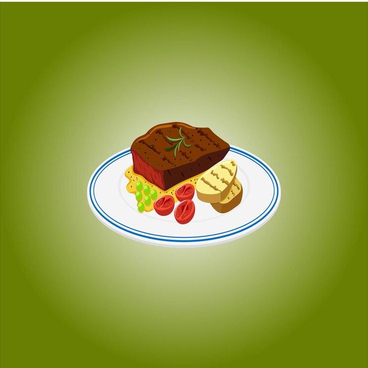 Vettore immagine carina di food vector eps con sfondo a cerchio