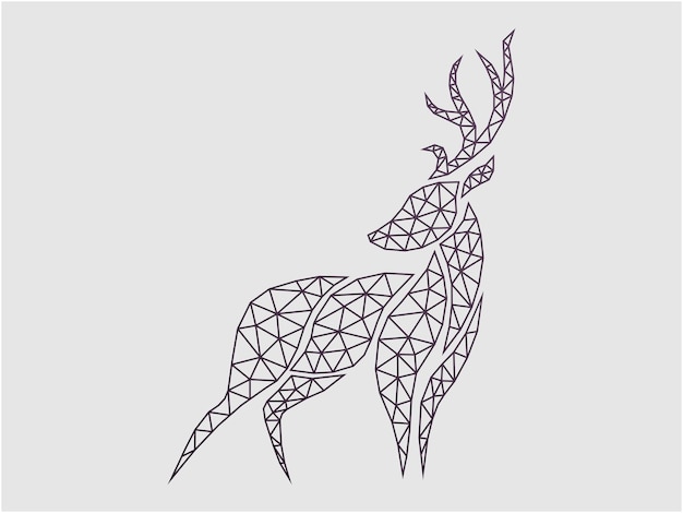 immagine del logo cervo con linea di stile poligonale