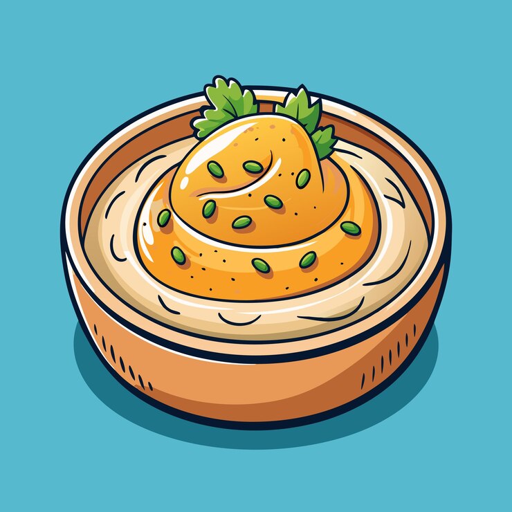 Vettore immagine dell'icona del vettore alimentare dell'hummus
