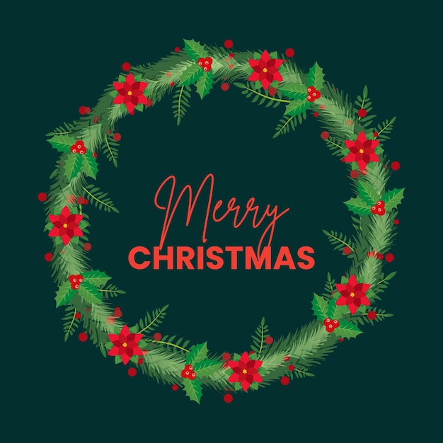 Immagine di disegni di corona di buon Natale Vettore Premium