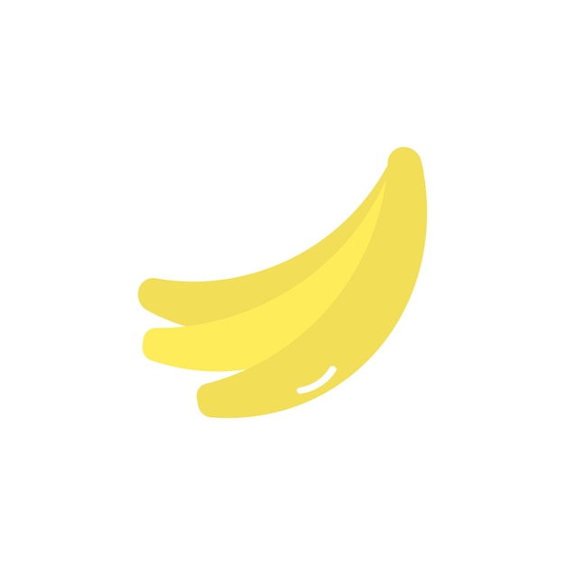 Immagine di una banana semplice in uno stile cartone animato piatto su uno sfondo bianco isolato Illustrazione vettoriale