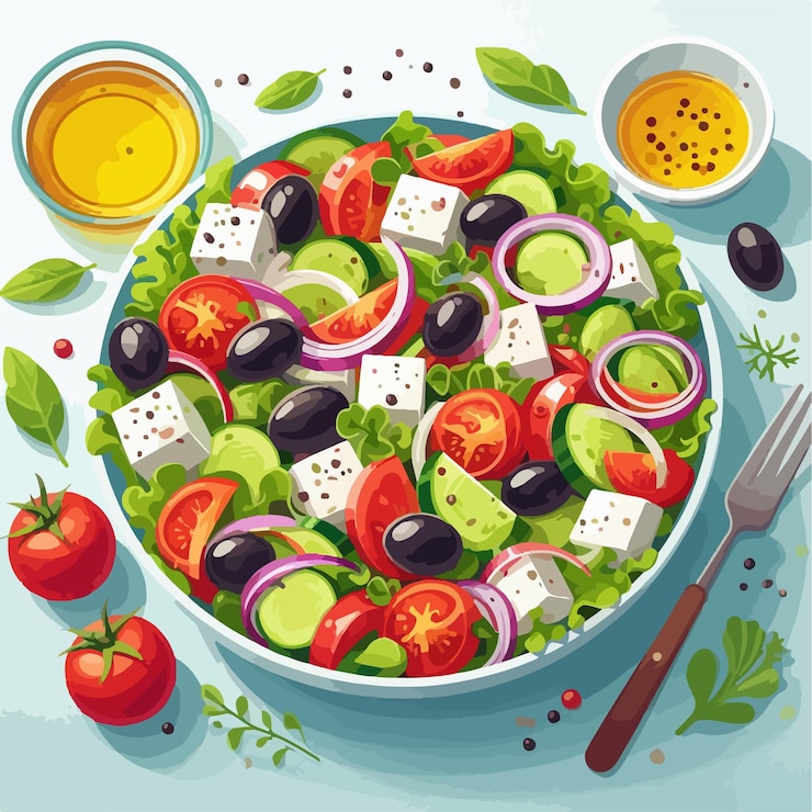 Vettore immagine generata da verdure per insalata
