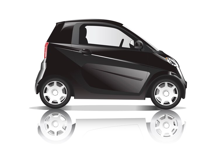 Vettore immagine tridimensionale dell'automobile nera isolata su fondo bianco
