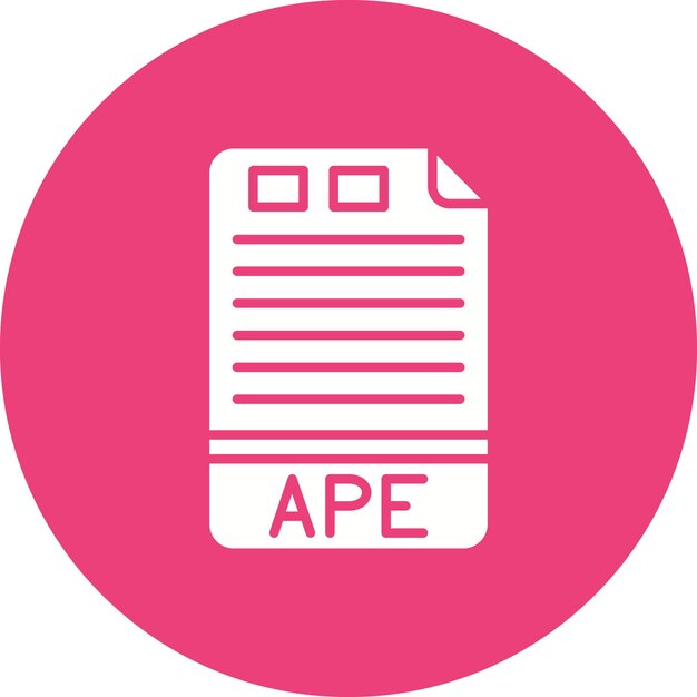 Immagine vettoriale dell'icona APE Può essere utilizzata per i formati di file