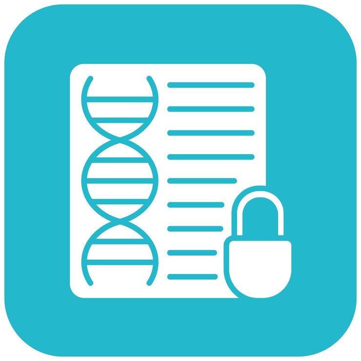 Vettore immagine vettoriale dell'icona dei dati genetici può essere utilizzata per il gdpr