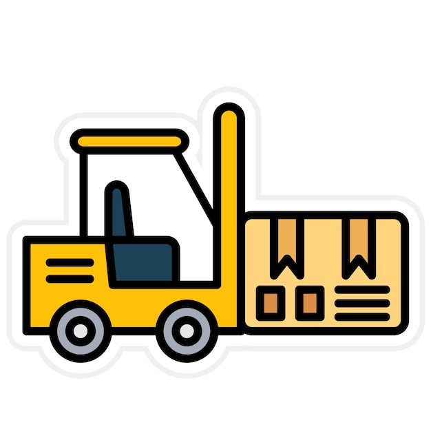 Immagine vettoriale dell'icona del carrello elevatore può essere utilizzata per la consegna e la logistica