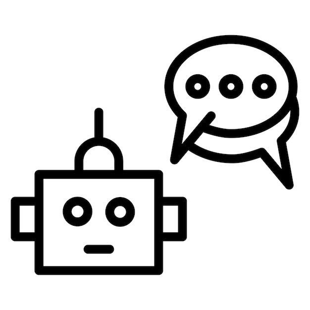 Immagine vettoriale dell'icona del chatbot Può essere utilizzata per il live streaming