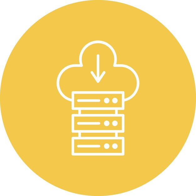 Immagine vettoriale dell'icona del cloud database Può essere utilizzata per l'hosting web