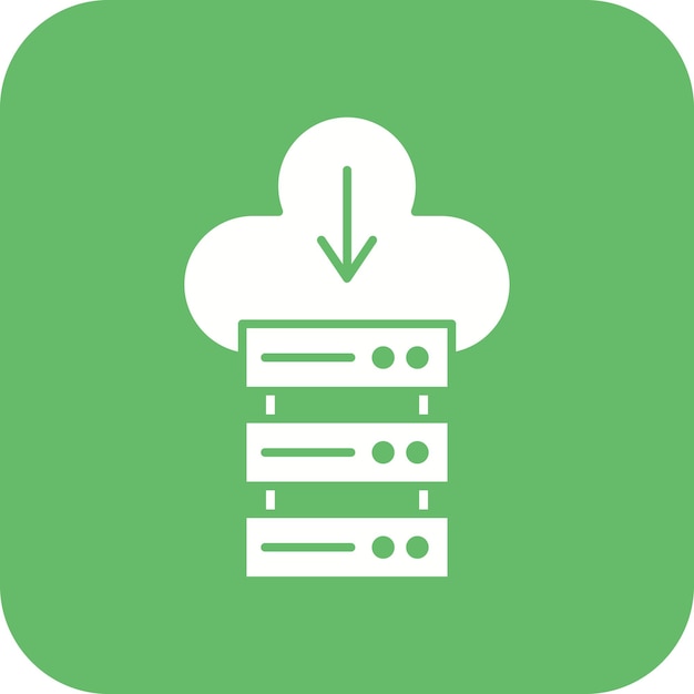 Immagine vettoriale dell'icona del cloud database Può essere utilizzata per l'hosting web