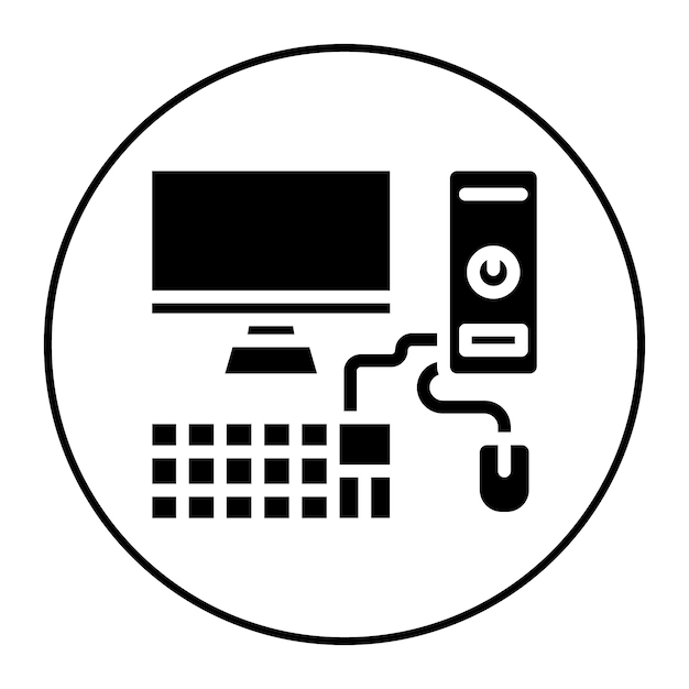 Immagine vettoriale dell'icona del computer Può essere utilizzata per Retro