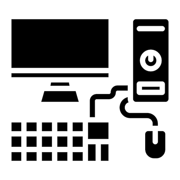 Immagine vettoriale dell'icona del computer Può essere utilizzata per Retro