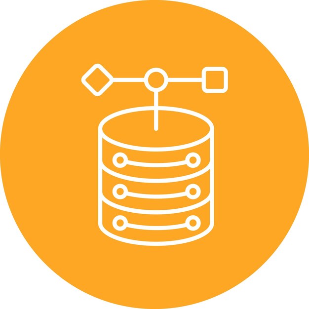 Immagine vettoriale dell'icona del database di oggetti Può essere utilizzata per Big Data
