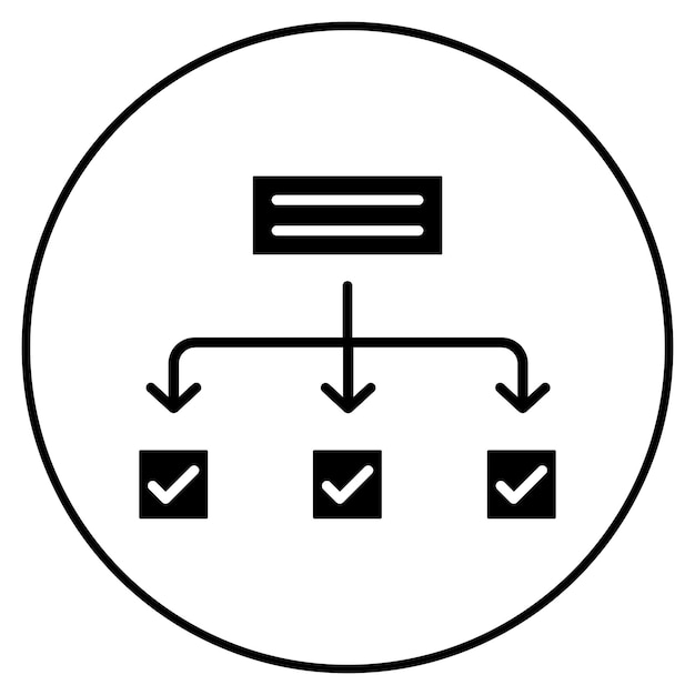 Immagine vettoriale dell'icona del diagramma di flusso Può essere utilizzata per il servizio di marketing su Internet