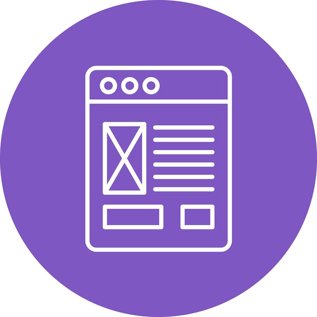 Immagine vettoriale dell'icona del modello del sito web Può essere utilizzata per No Code