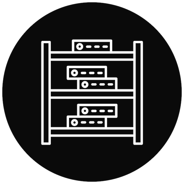 Immagine vettoriale dell'icona del rack del server Può essere utilizzata per l'hosting web