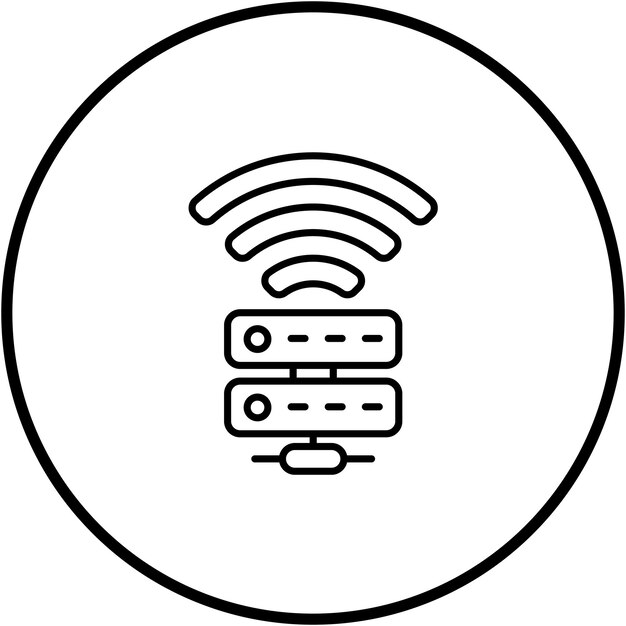 Immagine vettoriale dell'icona del server Wi-Fi Può essere utilizzata per l'hosting web