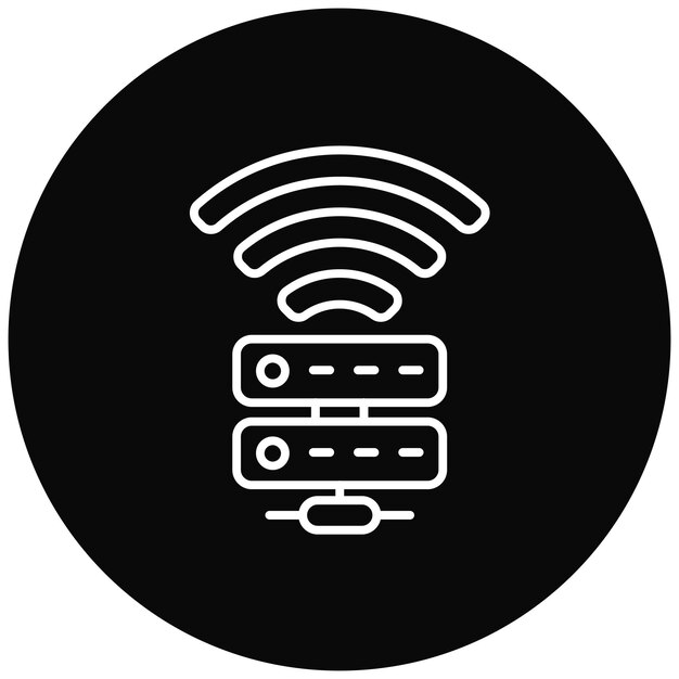 Immagine vettoriale dell'icona del server Wi-Fi Può essere utilizzata per l'hosting web