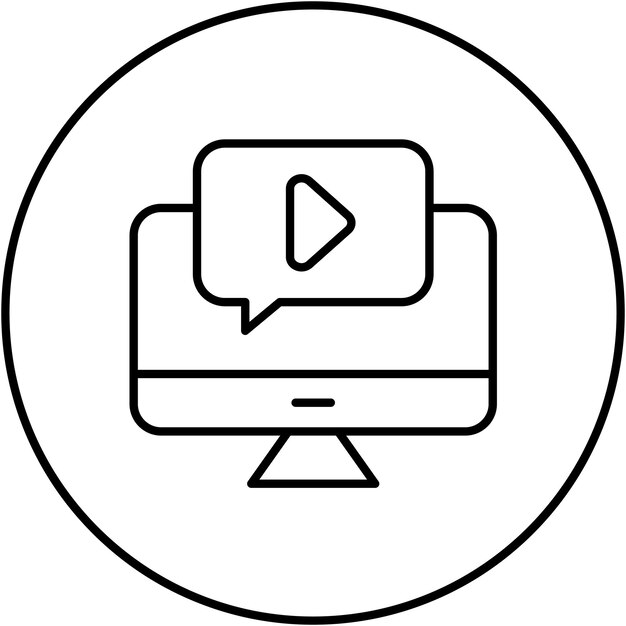 Immagine vettoriale dell'icona del tutorial video Può essere utilizzata per l'apprendimento