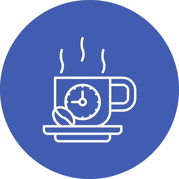 Immagine vettoriale dell'icona dell'ora del caffè Può essere utilizzata per l'ora e la data