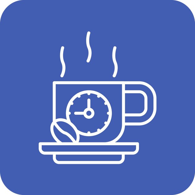 Immagine vettoriale dell'icona dell'ora del caffè Può essere utilizzata per l'ora e la data