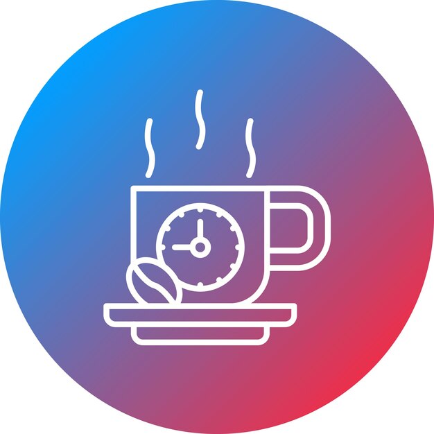 Immagine vettoriale dell'icona dell'ora del caffè Può essere utilizzata per l'ora e la data