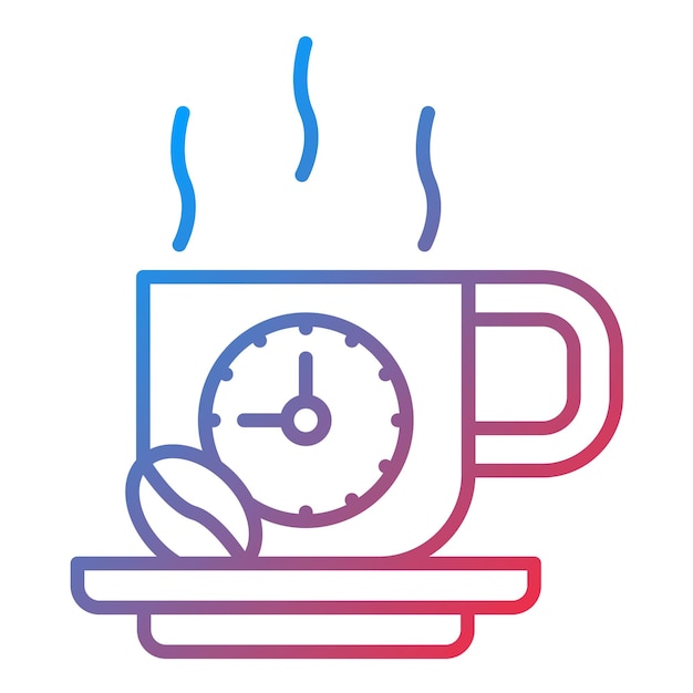 Immagine vettoriale dell'icona dell'ora del caffè Può essere utilizzata per l'ora e la data