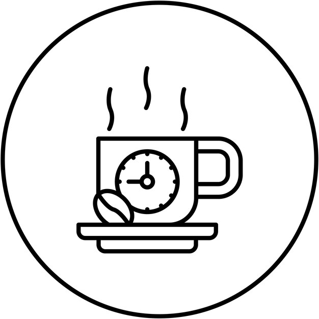 Immagine vettoriale dell'icona dell'ora del caffè Può essere utilizzata per l'ora e la data