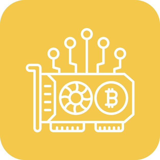 Immagine vettoriale dell'icona della GPU per l'estrazione Può essere utilizzata per la criptovaluta
