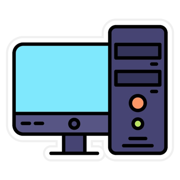 Immagine vettoriale dell'icona della torre del computer Può essere utilizzata per la tecnologia
