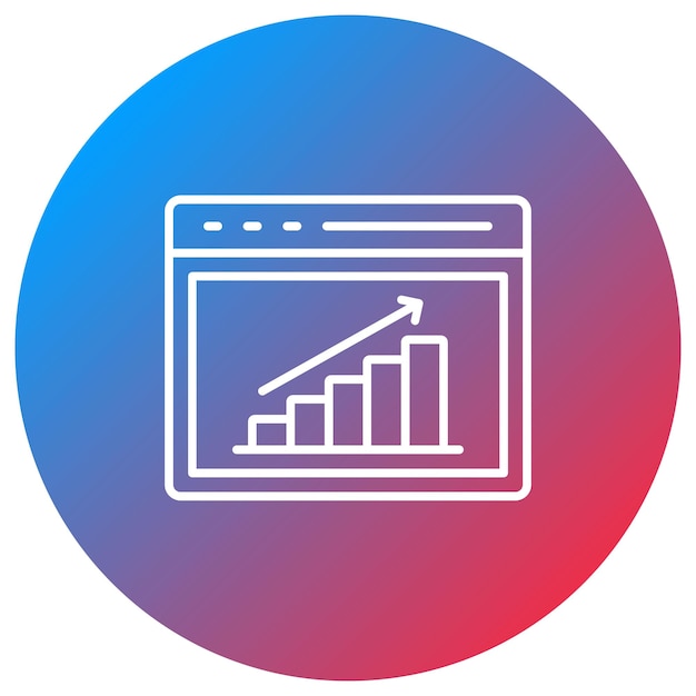 Immagine vettoriale dell'icona delle statistiche del sito Può essere utilizzata per il servizio di marketing su Internet