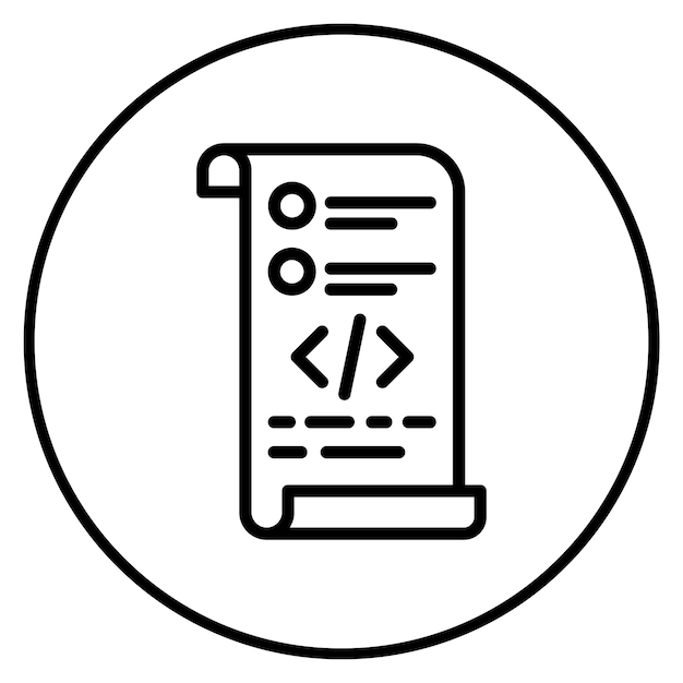 Immagine vettoriale dell'icona dello script di prova Può essere utilizzata per il test del software