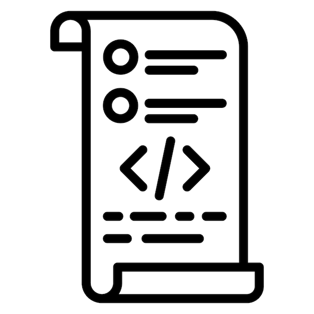 Immagine vettoriale dell'icona dello script di prova Può essere utilizzata per il test del software