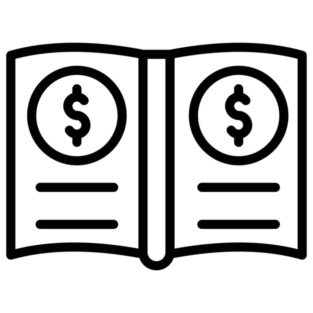 Immagine vettoriale dell'icona di General Ledger Può essere utilizzata per documenti e file