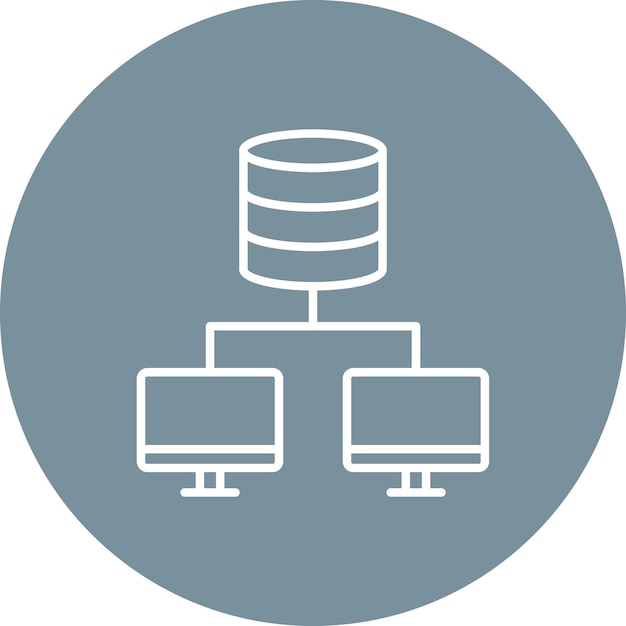 Immagine vettoriale dell'icona di rete del database Può essere utilizzata per l'hosting web