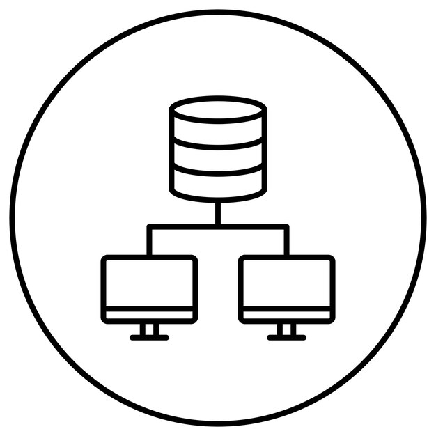 Immagine vettoriale dell'icona di rete del database Può essere utilizzata per l'hosting web