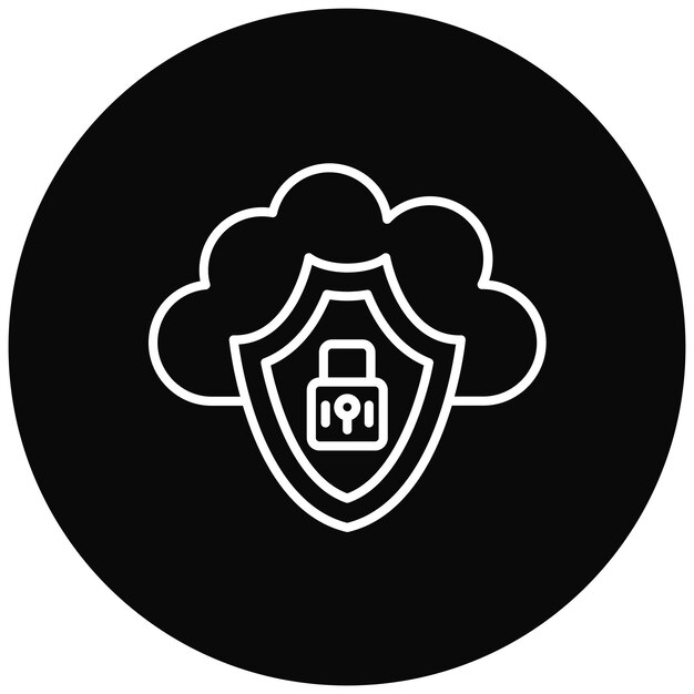 Immagine vettoriale dell'icona di sicurezza della nuvola Può essere utilizzata per il cloud computing
