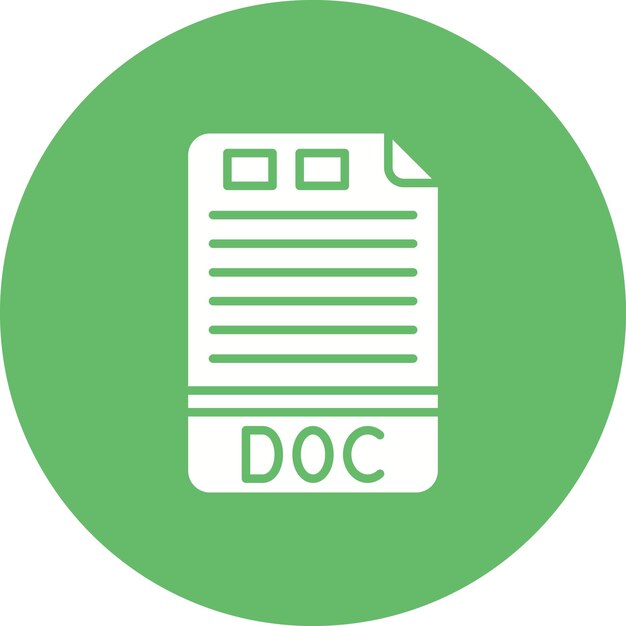 Immagine vettoriale dell'icona DOC Può essere utilizzata per i formati di file