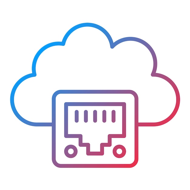 Immagine vettoriale dell'icona Ethernet Cloud Può essere utilizzata per il Cloud Computing