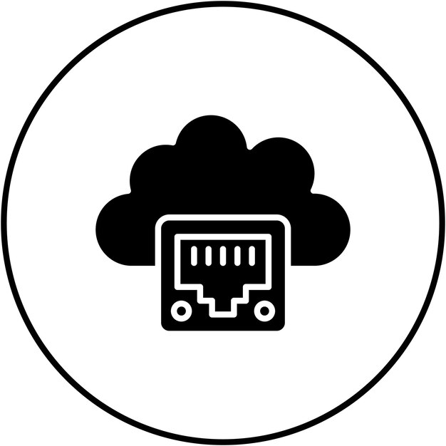 Immagine vettoriale dell'icona Ethernet Cloud Può essere utilizzata per il Cloud Computing