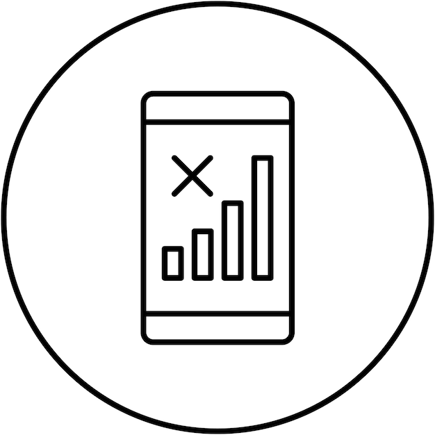 Immagine vettoriale dell'icona Null Signal Cellular Può essere utilizzata per l'UX dell'interfaccia utente mobile