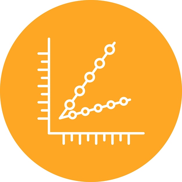 Immagine vettoriale dell'icona Scatter With Straight Lines Può essere utilizzata per l'infografica