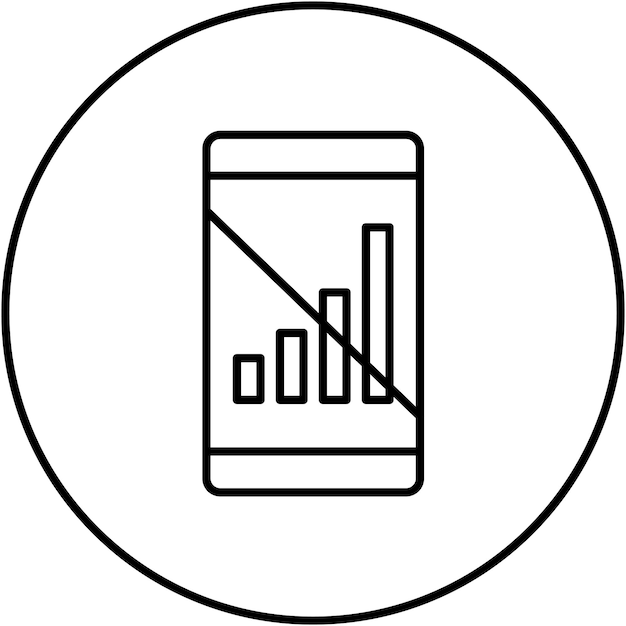 Immagine vettoriale dell'icona Signal Cellular Off Può essere utilizzata per l'UX dell'interfaccia utente mobile