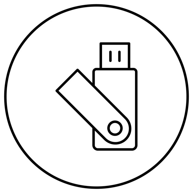 Immagine vettoriale dell'icona USB Stick Può essere utilizzata per computer e hardware