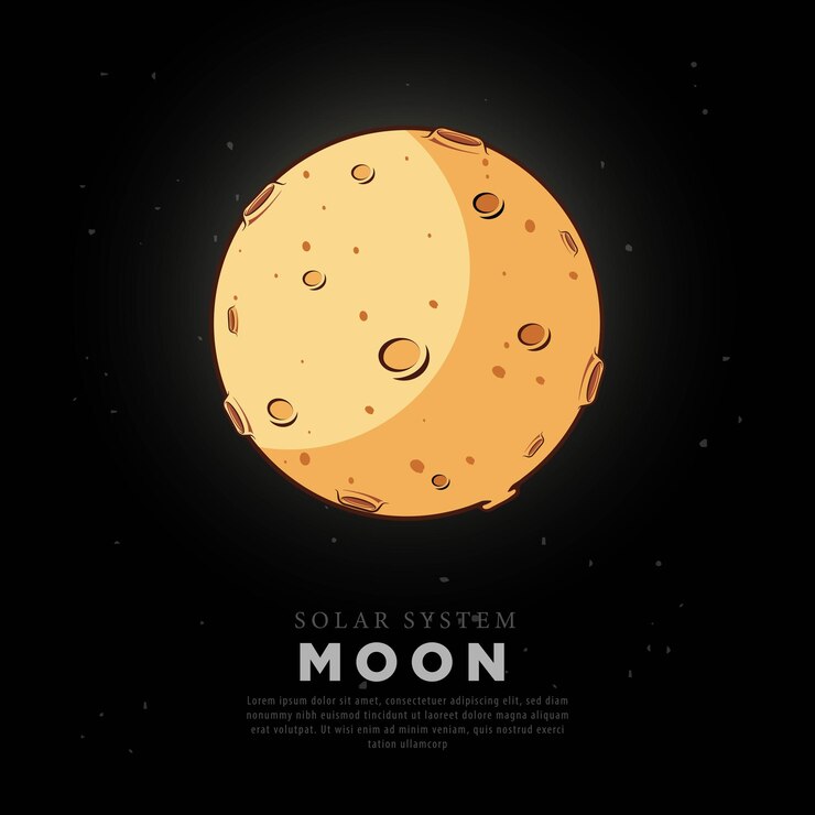 Immagine vettoriale della luna piena con sfondo spaziale
