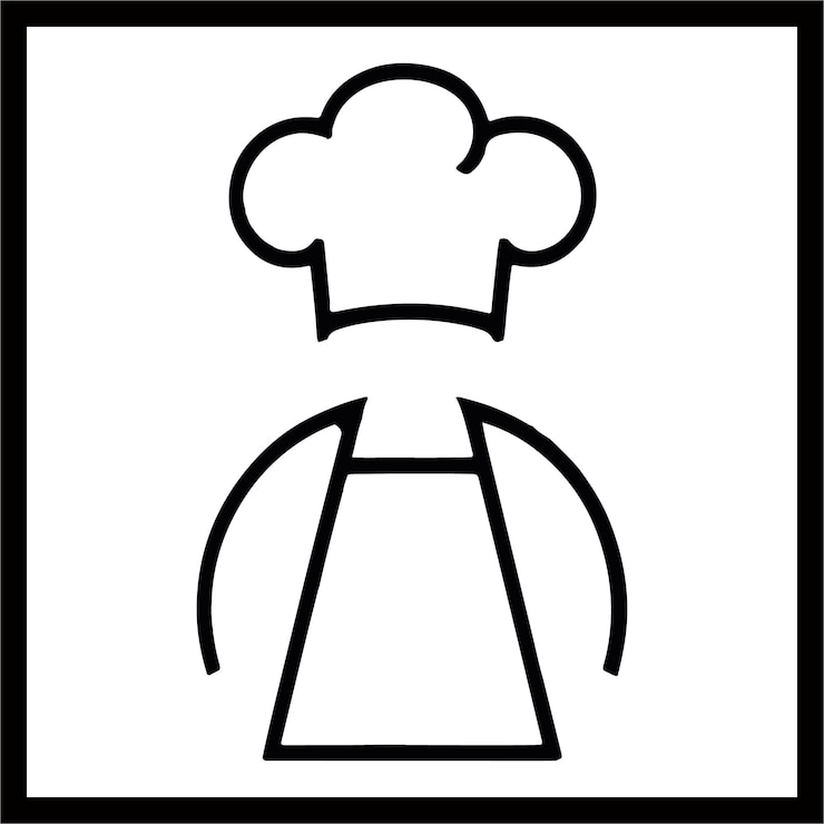 Vettore immagine vettoriale della silhouette del cappello e del grembiule dello chef